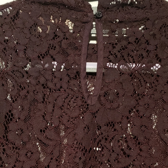 Loft plum sheer lace top size large. - Picture 7 of 10